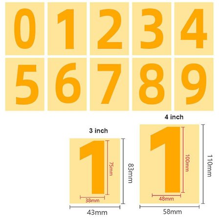 Reflekterende postkassenumre til udendørs brug, 5 sæt vandtætte postkassenummerklistermærker