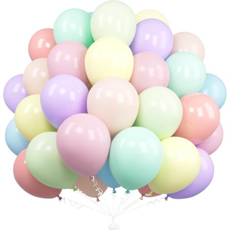 Pastel regnbueballoner, 50 stk. 25 cm macaron multicolor latex til kvinder piger fødselsdagsfest babyshower eksamen jubilæum picnic