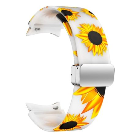 Samsung Galaxy Watch 5 (44mm) / (40mm) / 4 (44mm) / (40mm) mönstrat klockarmband i silikon - Lysande Solros