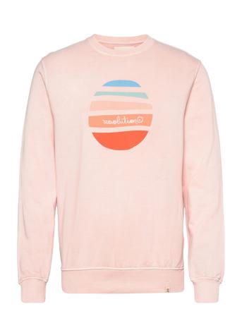 Garment Dyed Regular Fit Crewneck With Print Pink Revolution