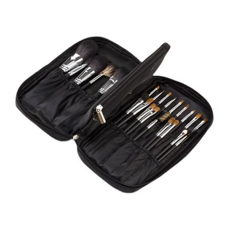 Rymlig & användbar stor necessär med handtag svart