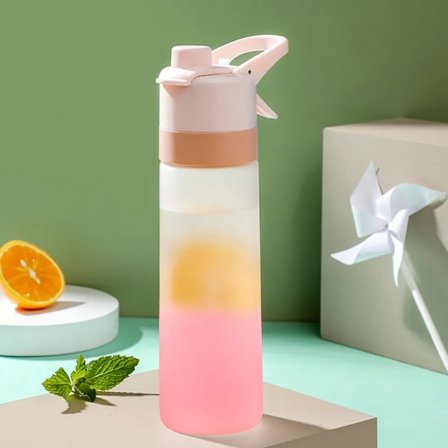 Spray Drikkeflaske Vandflaske Sportsflaske Udendørs Sport Fitness 650mL Pink