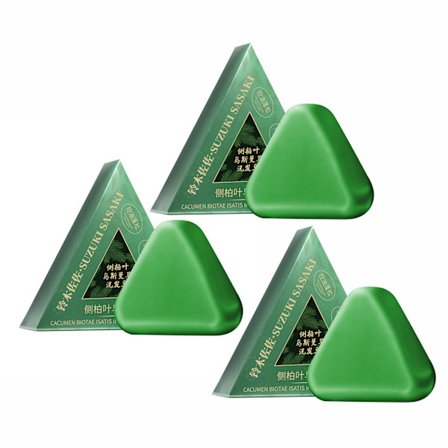 Nature Triangle Shampoo Bar, Nature Seven Green Soap Shampoo, Usman Grass -shampoopala, Rauhoittaa & Vahvistaa hiuksia naisille ja miehille