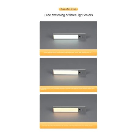 124 LED-bevegelsessensorlamper for innendørs bruk, dimbare, under skapbelysning, oppladbare, trådløse, nærhetssensor