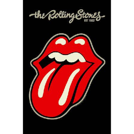 The Rolling Stones Tongue Textil Affisch One Size Svart/Röd