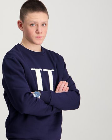 Les Deux Encore Bouclé Sweatshirt KIDS Blå Tröjor Kille - Kids Brand Store