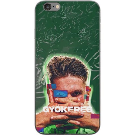 Yhteensopiva Puhelinkuori Apple iPhone 6 Plus Lamine Yamal Barcelonan pelipaidassa, jossa on neonvaloja ja punaisia ja sinisiä salamoita dramaattisess