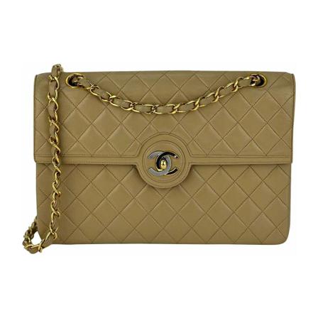 Chanel Vintage Pre-owned Shoulder Väska beige, Dam Vintage Väskor, Dam, Storlek: ONE SIZE