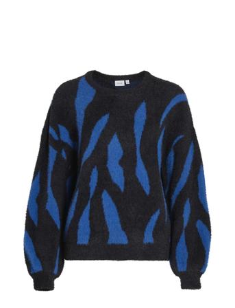 Vilajuli Jaquard L/S Knit Top -Noos Tops Knitwear Jumpers Black Vila