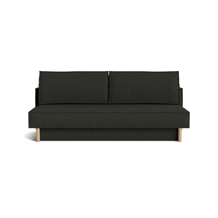 Noor 3-Sitzer-Schlafsofa, Stauraum in Bouclé Anthrazit, modernes Design mit Bettfunktion und Gästebett, hochwertige Polsterung, 89,5cm