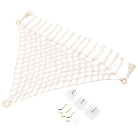 Fyldt dyre hængekøje rivemodstand holdbar robust praktisk vævning bomuldsreb net til ToyStyles 2