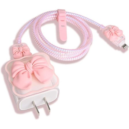 iPhone/iPad 18W/20W USB-C Laddare Skydd Söt 3D Fluga Design Klar Mjuk Laddare Skydd Kawaii