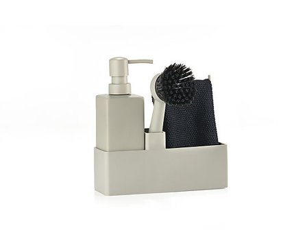 ZONE DENMARK Oppvasksett med kjøkkenklut Mud