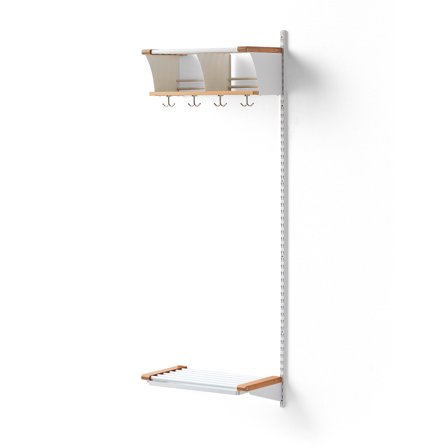 Garderobenschrank JEPPE mit 2 Fächern, Anbauteil, 1790x600x310 mm, weiß/Eiche