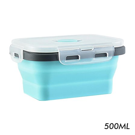 Vikbar matlåda i silikon med förseglat lock Bärbara lätta matbehållare för campingvandring