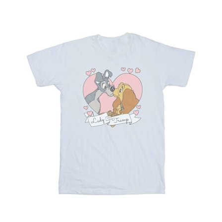 Disney Dam/Damer Lady Och Lufsen Kärlek Bomull Boyfriend T-shirt