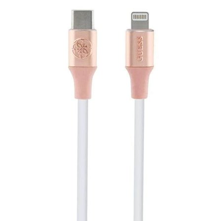 Guess Ebossed Logo USB-C / Lightning-kabel 1,5 m hurtiglading - rosa