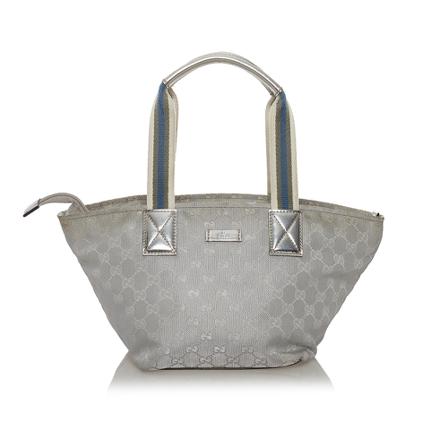 Gucci Vintage, Pre-owned GG Canvas Web Handbag Grijs, Dames, Maat:ONE Size