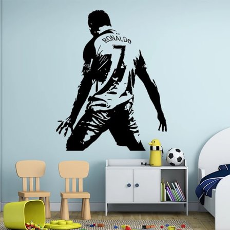 Fodbold Cristiano Ronaldo Vinyl Vægklistermærke Fodboldspiller Ronaldo Vægdekorationer Kunst Vægmaleri Til Børneværelse Stue Dekoration