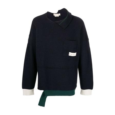 Marni Round-neck Strik Blå, Herre Strik