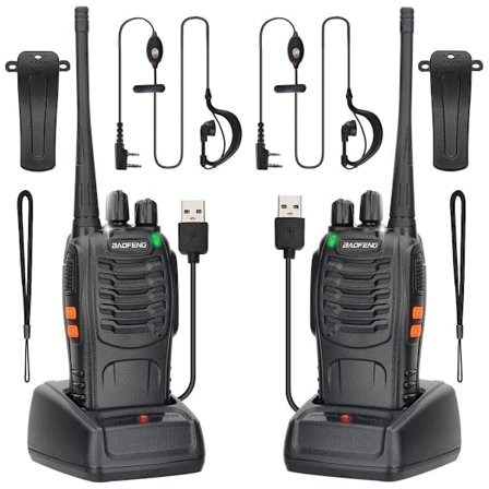 2x Walkie Talkie radioapparater handhållna radioapparater 16 kanaler 400-470MHZ