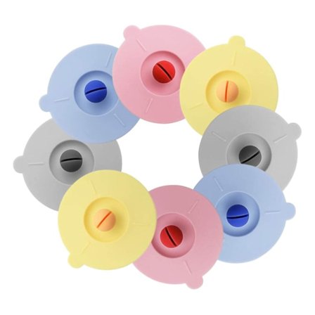 8 stk. Silikon Glaslåg Stræk Låg Genanvendeligt Støvsikkert Silikon Drikkeglas Låg