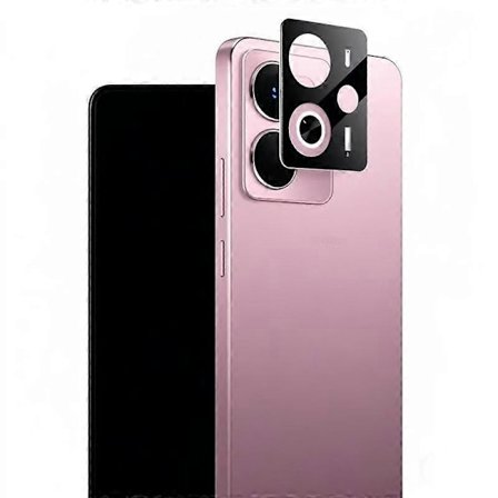 För Realme 14 5G Kameralinsskydd WANLONFENG HD Full Svart Silke Tryckt Linsfilm