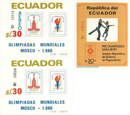 Ecuador 1980 + 1984 - MICHEL blok 95-96 + 110 - Postfrisk