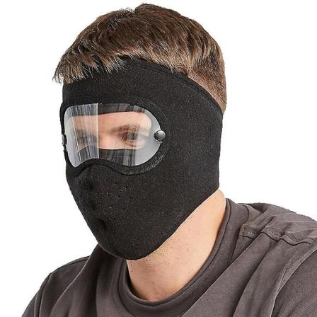 Cykling Vindtæt Hue Strik Ski Mask Bear Balaclava Tørklæde Hat Full Face Cover Uld Strikket Bonnet Mus Ski Masker Beanie Caps Sort -2