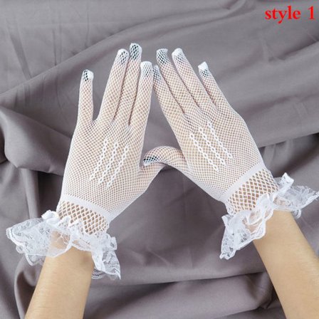 Kvinder Handsker Mesh Fishnet Handsker Lace Vanter Full Finger Handske
