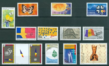 Fransk Andorra - Årgang 1995 - Postfrisk - YT 454-466