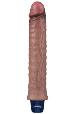 Real Softee Vibrating Dildo Brown 24,5 cm Vibrerande dildos - Blushme.se