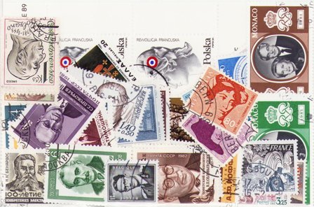 Berømte personer - Frimærkepakke - Stemplet