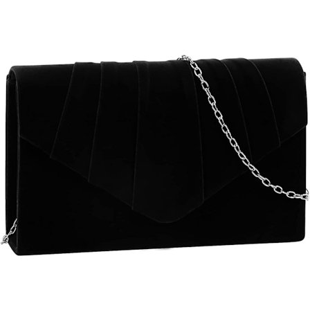 Kveldsclutch håndveske i imitert semsket skinn