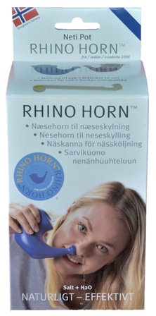 Rhino horn blå nesehorn til neseskylling 1 stk