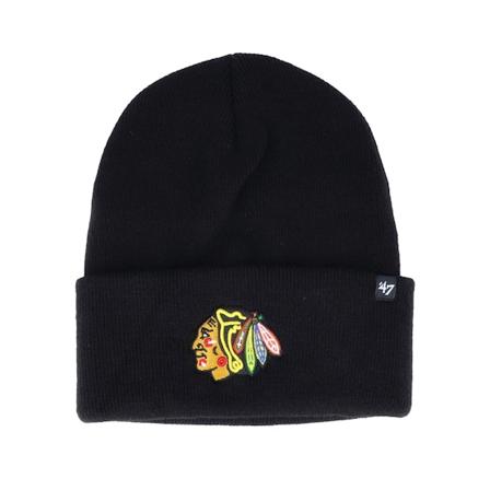 47 Brand - NHL Musta cuff Beanie - Chicago Blackhawks Haymaker Black Cuff @ Hatstore