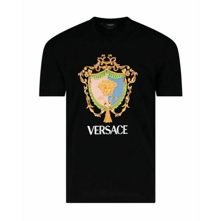 Versace T-Shirt 10056791A039881B000 Sort, Herre T-shirts, Størrelse: L