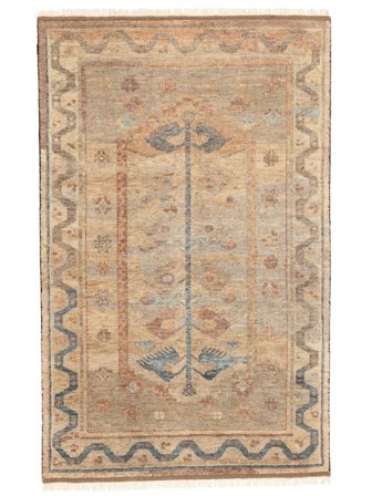 Hand Knotted Oushak Indo Rug 195X305 Brown/Orange