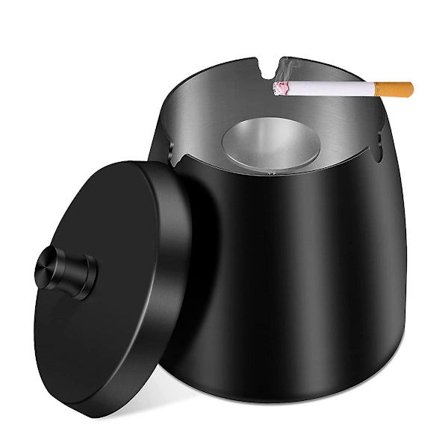 Askebæger, Askebæger med låg, Rustfrit stål askebæger til udendørs brug, Storm askebæger som vind askebæger, Ikke