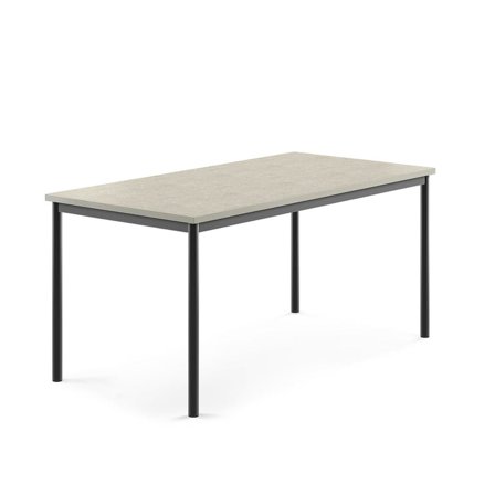 Desk SONITUS, 1600x800x720 mm, light grey linoleum, anthracite