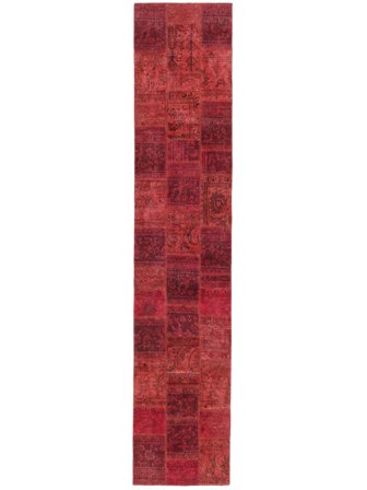 Vintage Organique Petit Patchwork Tapis 84X415 Laine