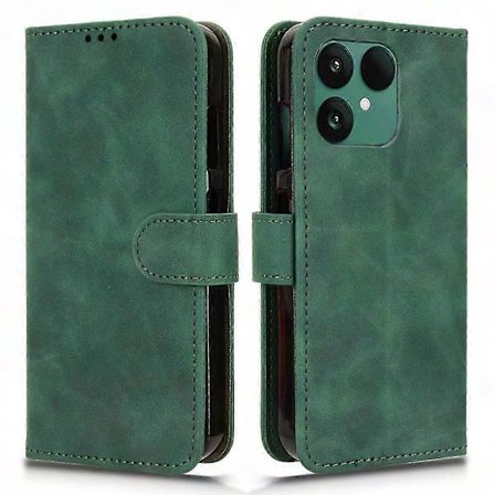 Fairphone 6 Læderetui, Anti-Drop Pung-etui med Hudfølelse, Grønt Telefonbeskyttelse [DB]