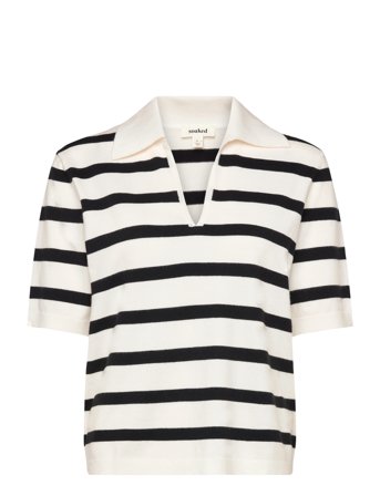 Soaked in Luxury | Slspina Striped Polo Pullover Ss | M