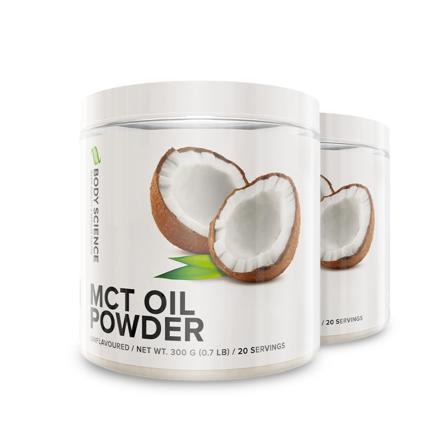 2 x Body Science 2st MCT Oil Powder Unflavoured, Kosttilskudd, Fettsyrer, MCT-olje