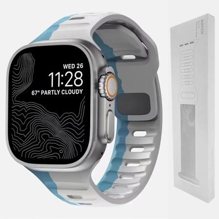 Silikoniranneke Apple Watchille 49mm 44mm 45mm 40mm 41mm 42mm 38mm Ultra 2 Sport Correa Armband iwatch Series 9 8 7 6 5 s