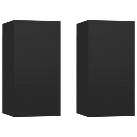 Vidaxl Tv-skåp 2 St Svart 30,5x30x60 Cm Konstruerat Trä Svart