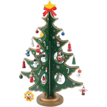 12-tommers Morsom Skrivebord Juletre Dekor Julelekesett Med 24 Mini-dingser