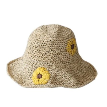 IC Solhatt, sammenleggbar sommerhalmhatt strandhatt for kvinner