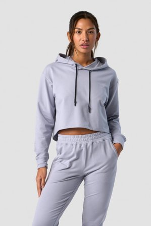Stride Cropped Hoodie Wmn Light Blue