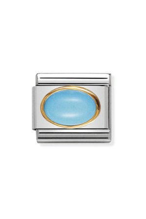 Oval hard stones 18k Gold & turquoise